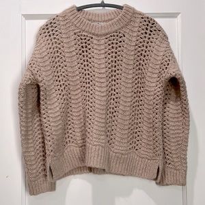 Madewell Open Knit Sweater, S, Khaki